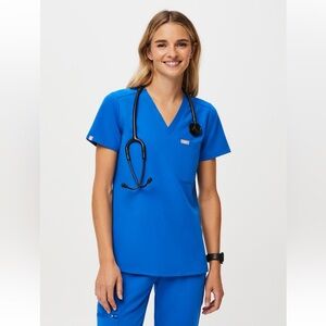 Figs Royal Blue Women's Catarina Scrub Top
